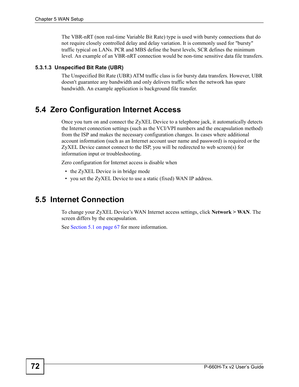 4 zero configuration internet access, 5 internet connection | ZyXEL Communications P-660H-Tx v2 User Manual | Page 72 / 312