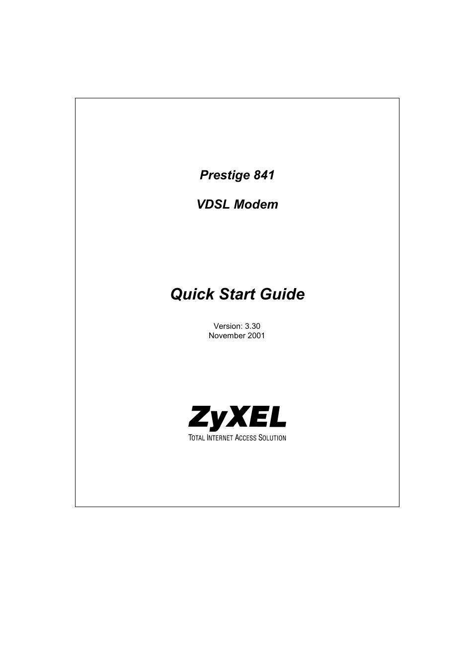 ZyXEL Communications Prestige 841 User Manual | 9 pages