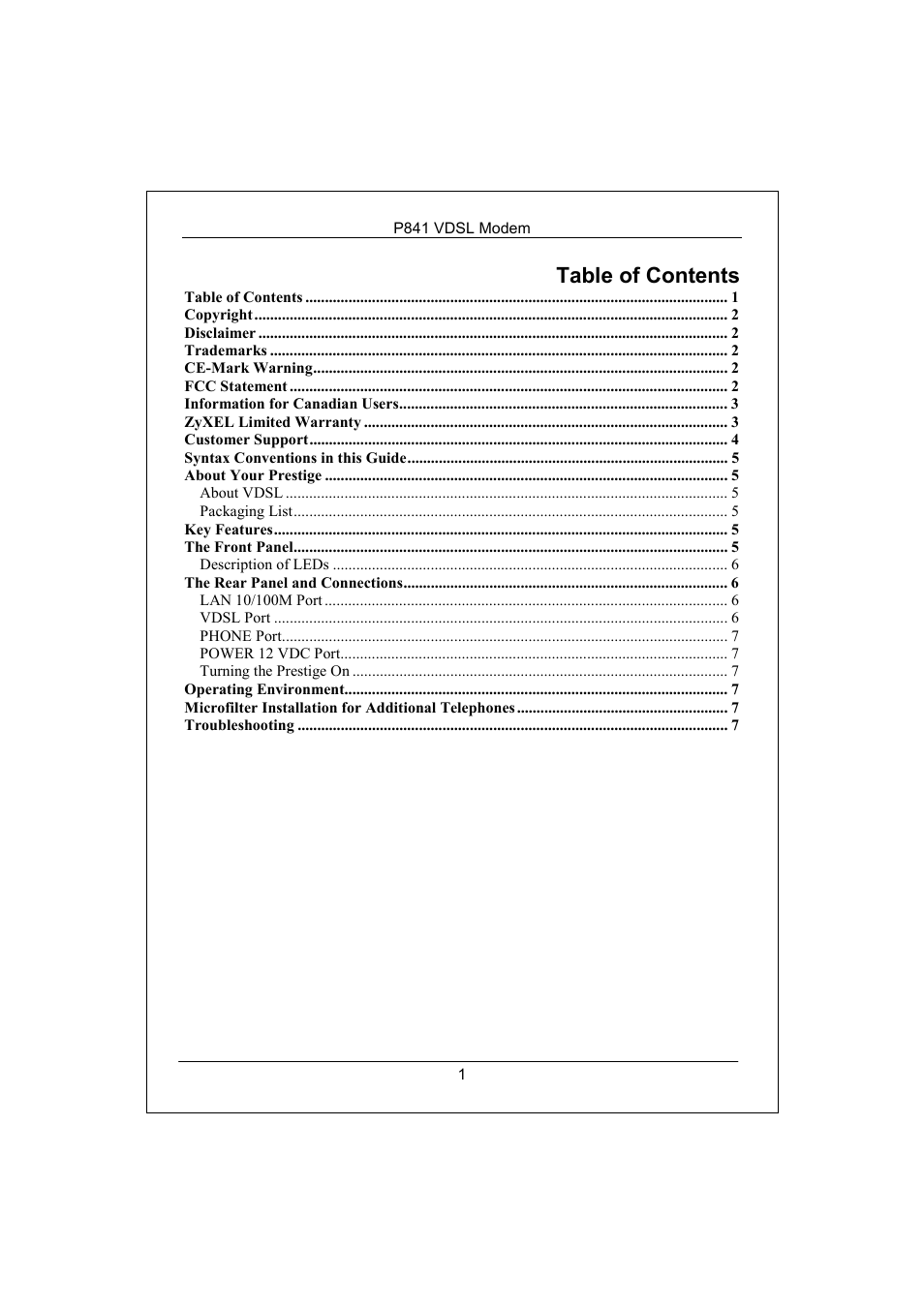 ZyXEL Communications Prestige 841 User Manual | Page 2 / 9