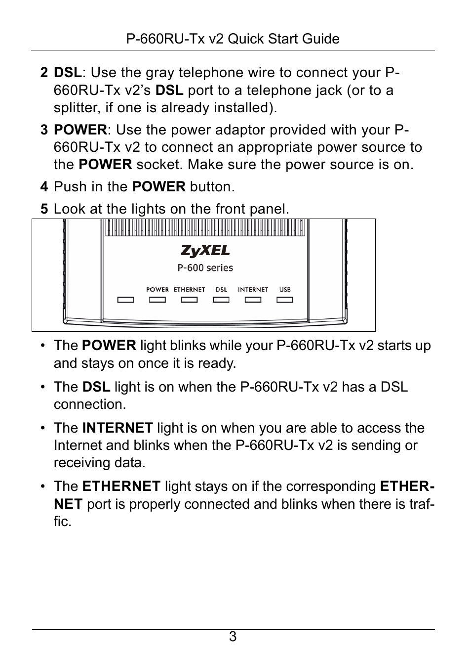 ZyXEL Communications ADSL2+ Ethernet / USB Router P-660RU-Tx v2 User Manual | Page 4 / 22