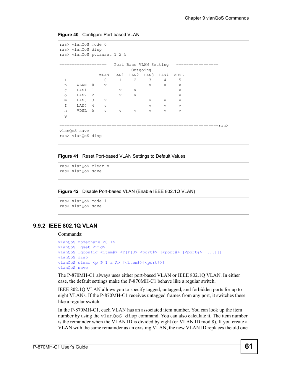 2 ieee 802.1q vlan | ZyXEL Communications P-870MH-C1 User Manual | Page 61 / 74