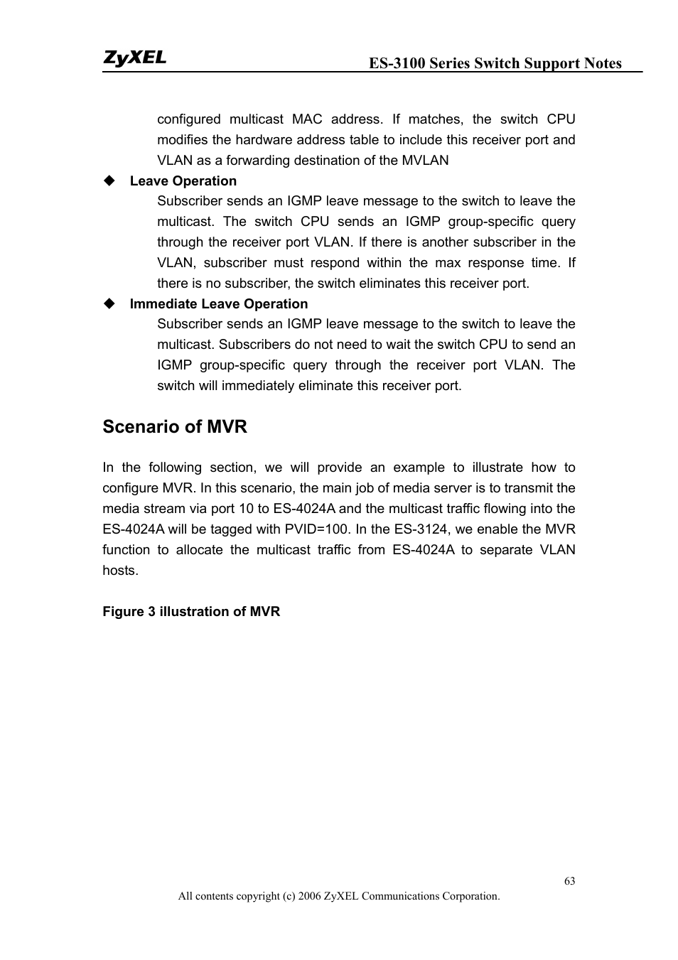 Scenario of mvr | ZyXEL Communications ZyXEL Dimension ES-3148 User Manual | Page 63 / 124