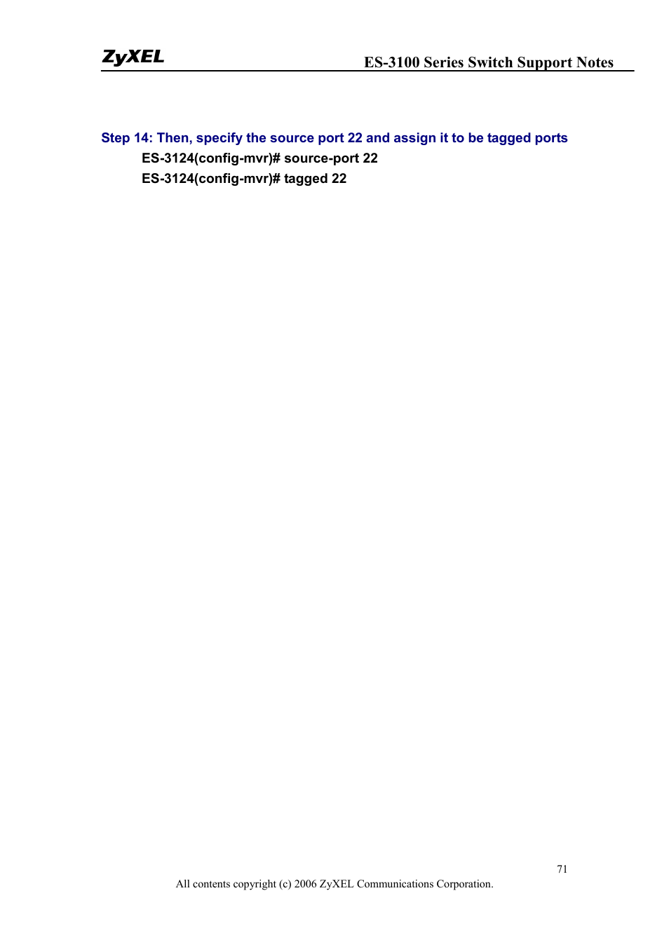 ZyXEL Communications ZyXEL Dimension ES-3148 User Manual | Page 71 / 124