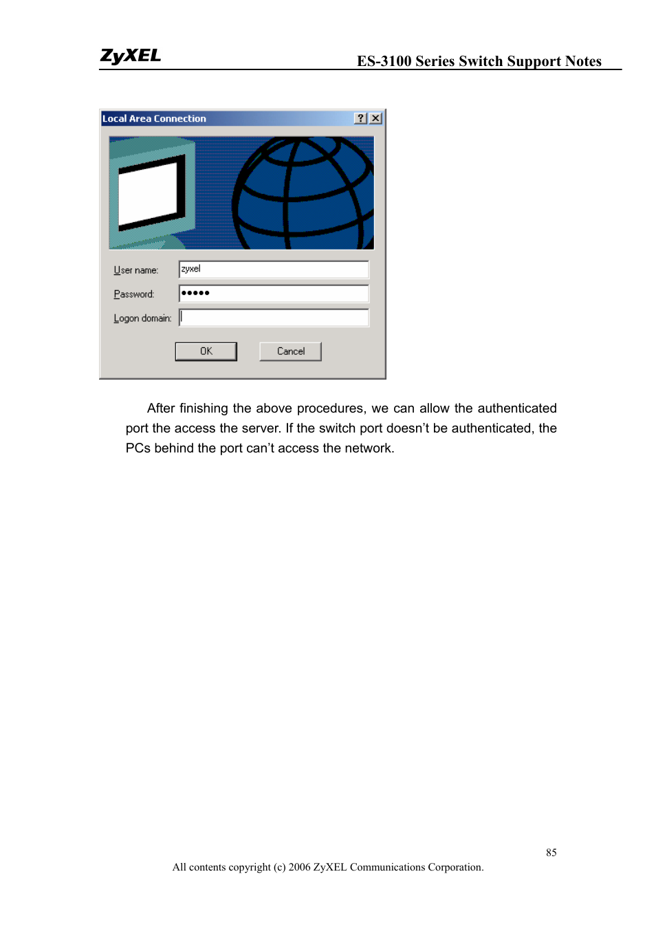 ZyXEL Communications ZyXEL Dimension ES-3148 User Manual | Page 85 / 124