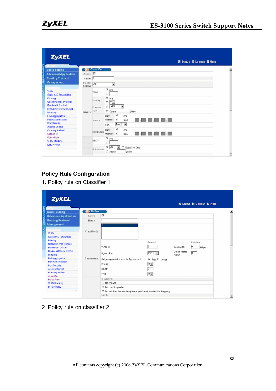 ZyXEL Communications ZyXEL Dimension ES-3148 User Manual | Page 88 / 124
