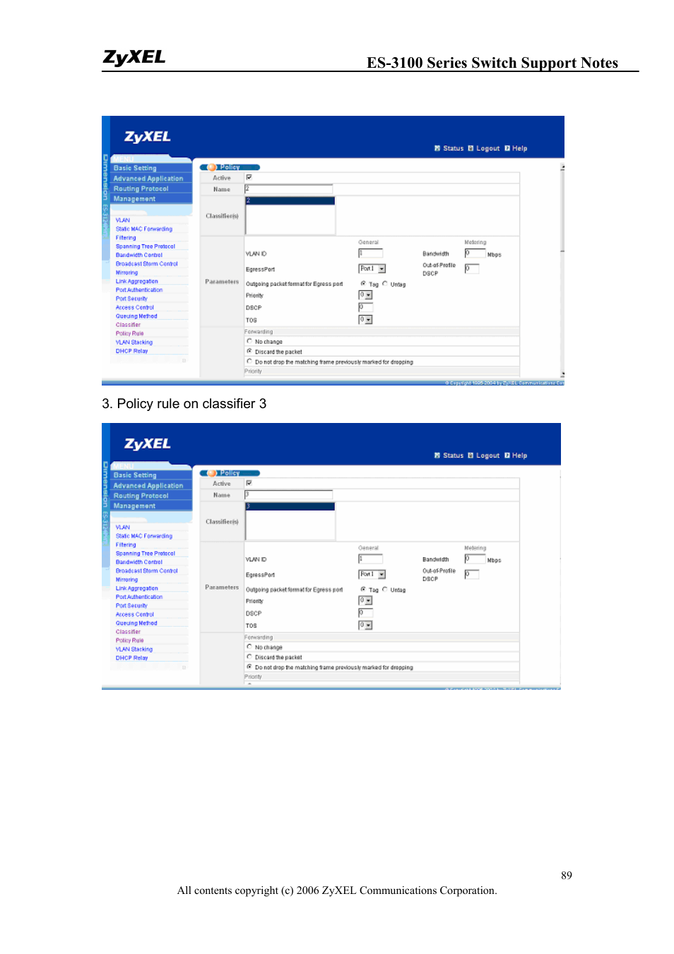 ZyXEL Communications ZyXEL Dimension ES-3148 User Manual | Page 89 / 124