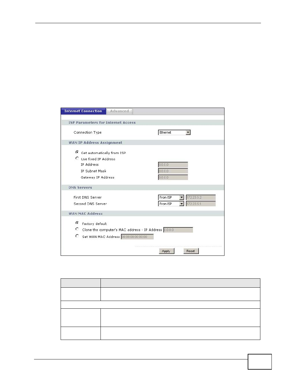 3 internet connection, 1 ethernet | ZyXEL Communications NBG4115 User Manual | Page 105 / 280