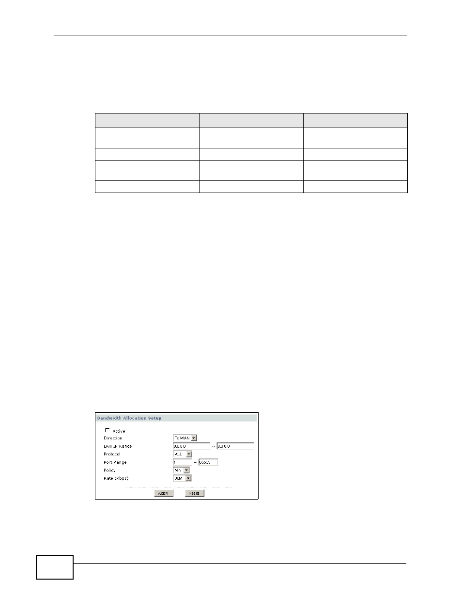 1 pre-configured gaming ports, 2 priority levels, 3 user defined service rule configuration | ZyXEL Communications NBG4115 User Manual | Page 162 / 280