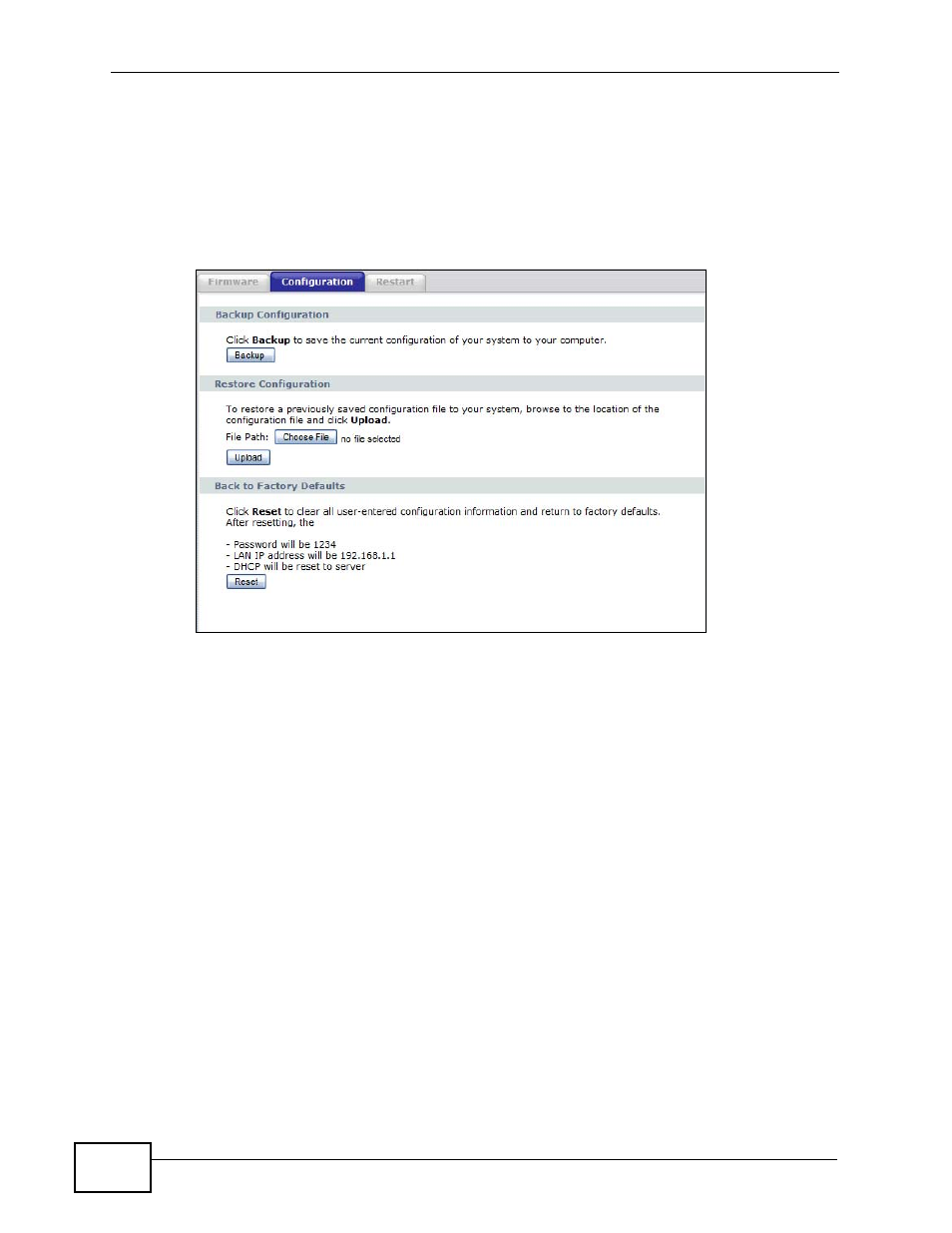 3 configuration, 1 backup configuration | ZyXEL Communications NBG4115 User Manual | Page 192 / 280
