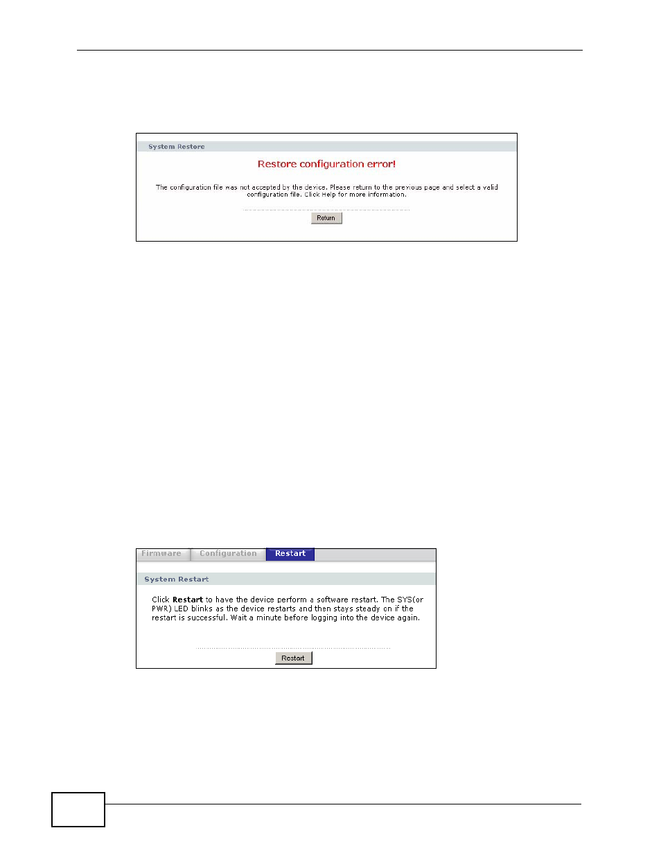 3 back to factory defaults, 4 restart | ZyXEL Communications NBG4115 User Manual | Page 194 / 280
