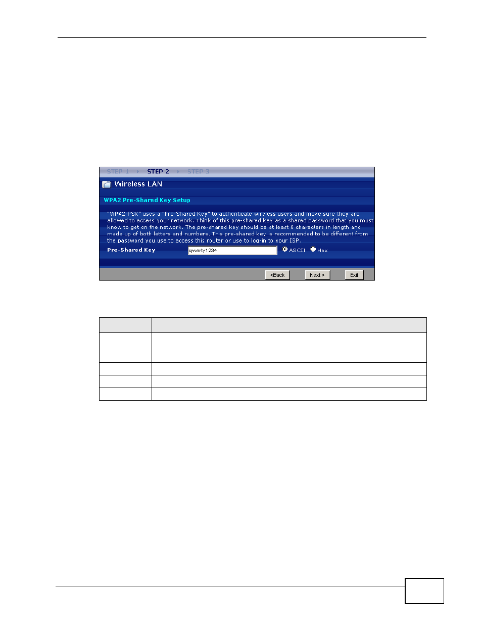 1 extend (wpa-psk or wpa2-psk) security, 5 step 3: internet configuration, Tion, skip directly to | ZyXEL Communications NBG4115 User Manual | Page 43 / 280