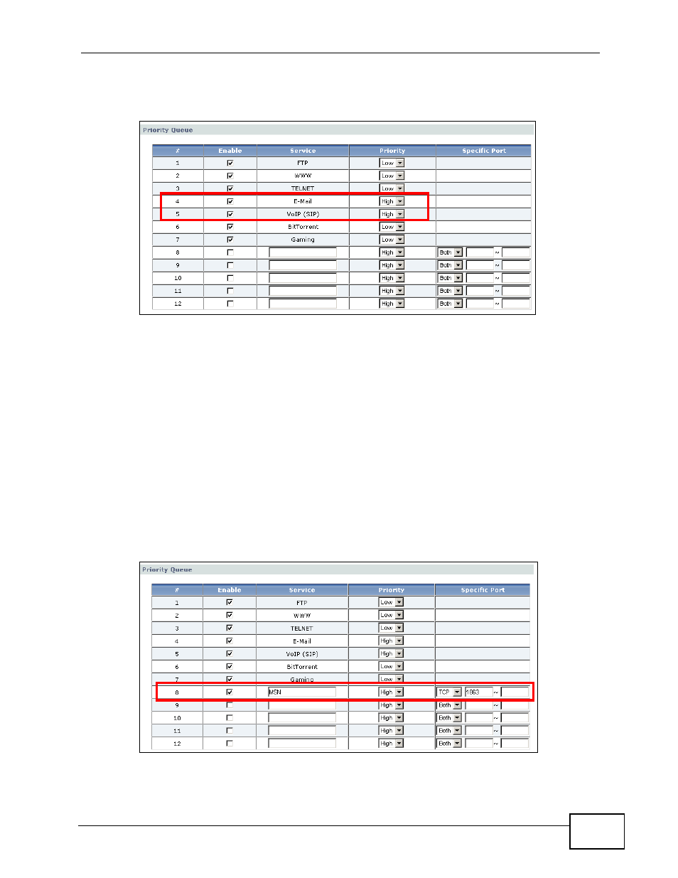 2 custom bandwidth management, Section 6.6.2 on | ZyXEL Communications NBG4115 User Manual | Page 75 / 280