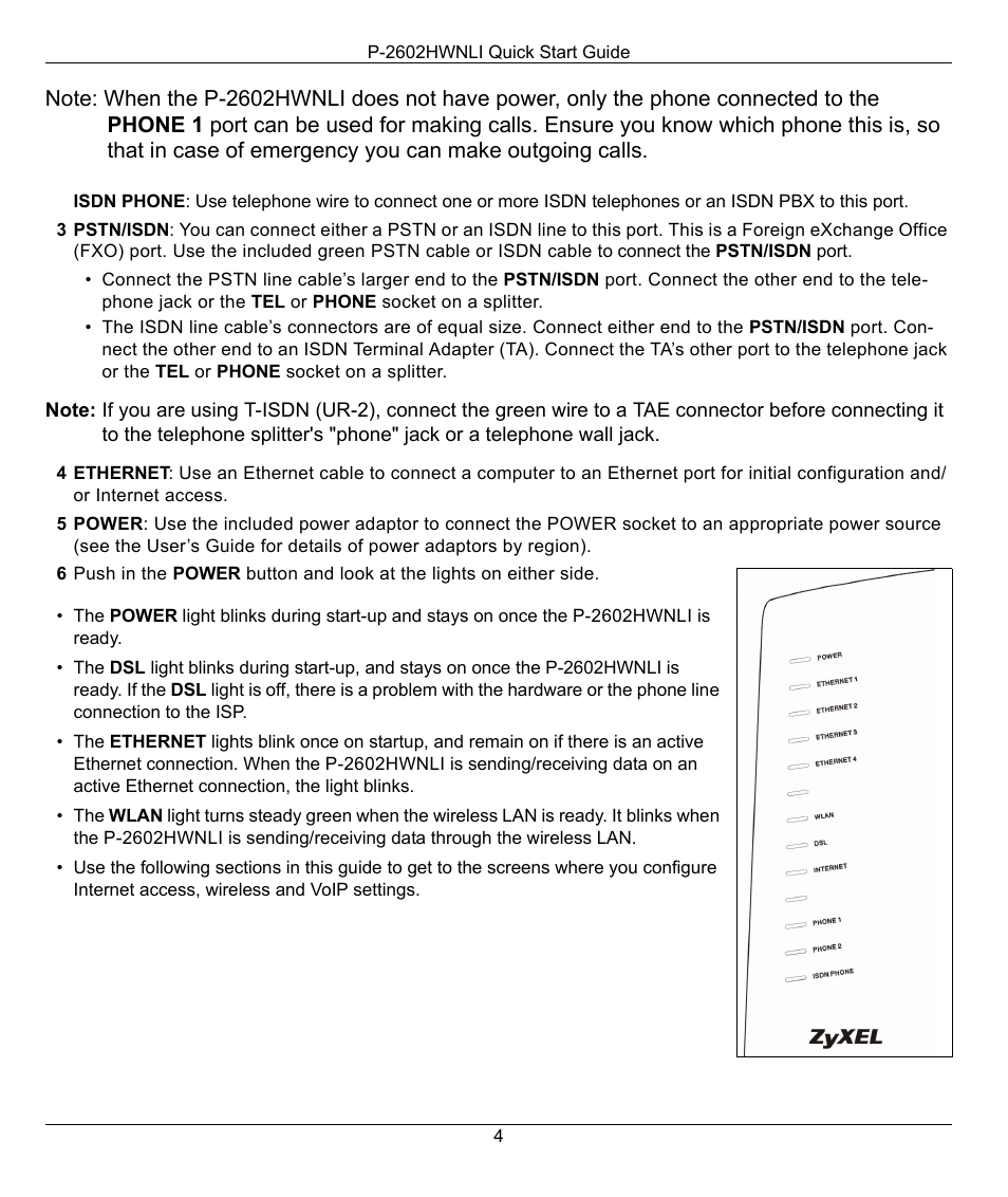 ZyXEL Communications P-2602HWNLI User Manual | Page 4 / 8