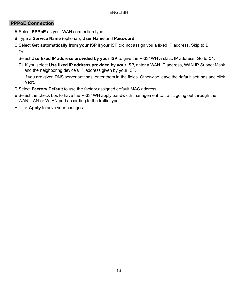 ZyXEL Communications 802.11g High Power Wireless Router P-334WH User Manual | Page 13 / 114