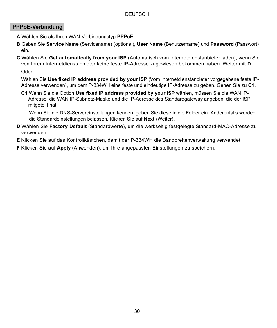 ZyXEL Communications 802.11g High Power Wireless Router P-334WH User Manual | Page 30 / 114