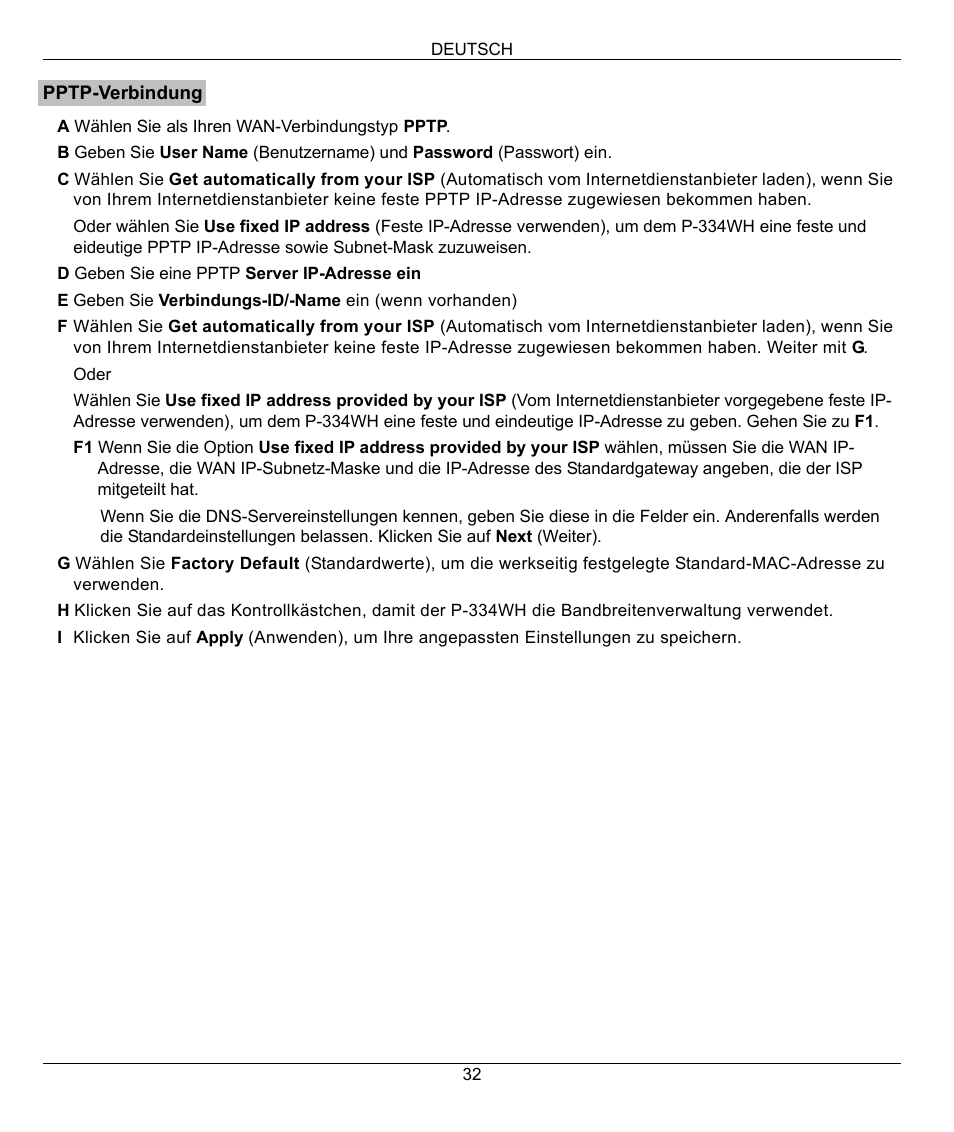 ZyXEL Communications 802.11g High Power Wireless Router P-334WH User Manual | Page 32 / 114