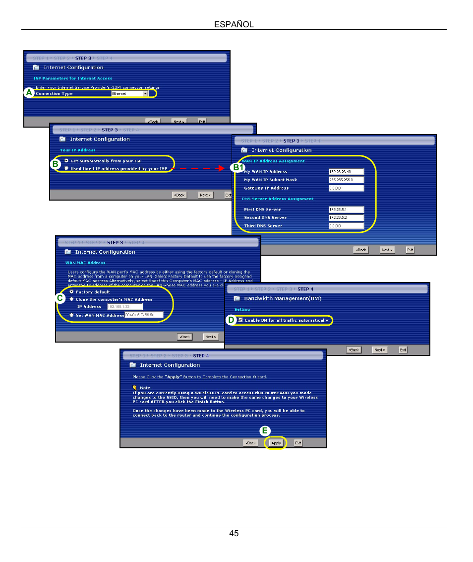 ZyXEL Communications 802.11g High Power Wireless Router P-334WH User Manual | Page 45 / 114