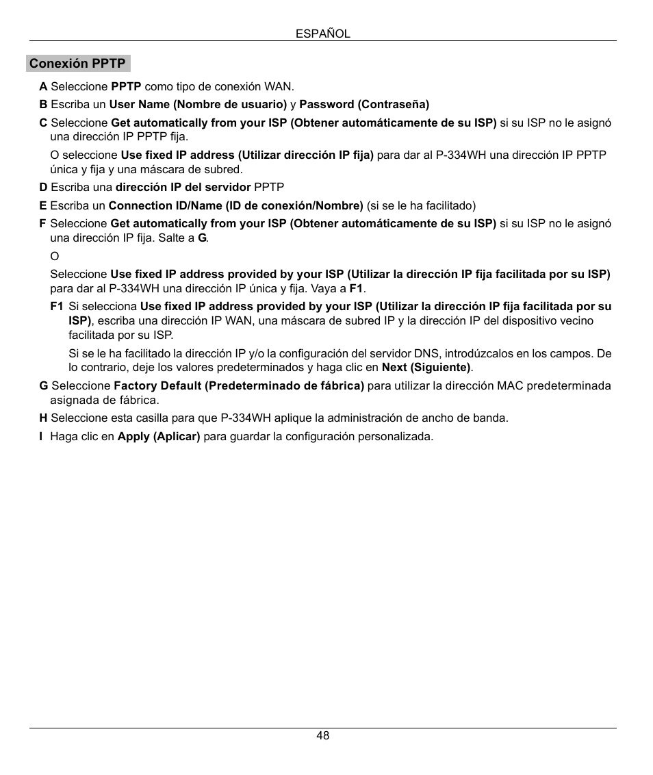 ZyXEL Communications 802.11g High Power Wireless Router P-334WH User Manual | Page 48 / 114