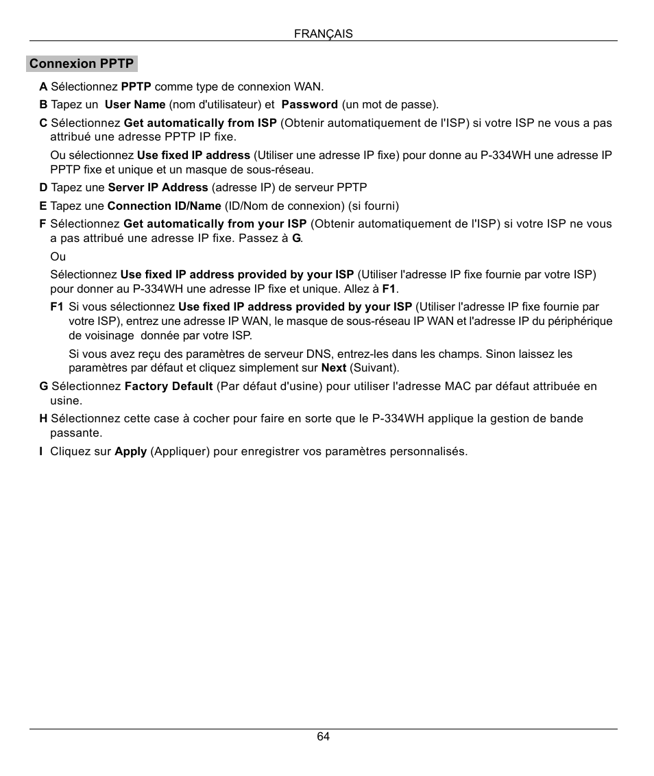 ZyXEL Communications 802.11g High Power Wireless Router P-334WH User Manual | Page 64 / 114