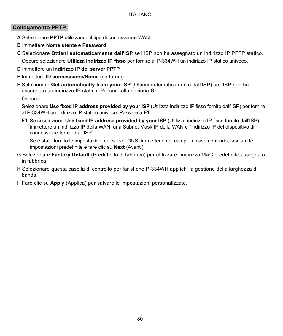 ZyXEL Communications 802.11g High Power Wireless Router P-334WH User Manual | Page 80 / 114