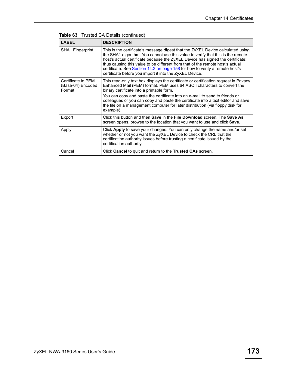 ZyXEL Communications NWA-3160 Series User Manual | Page 173 / 320