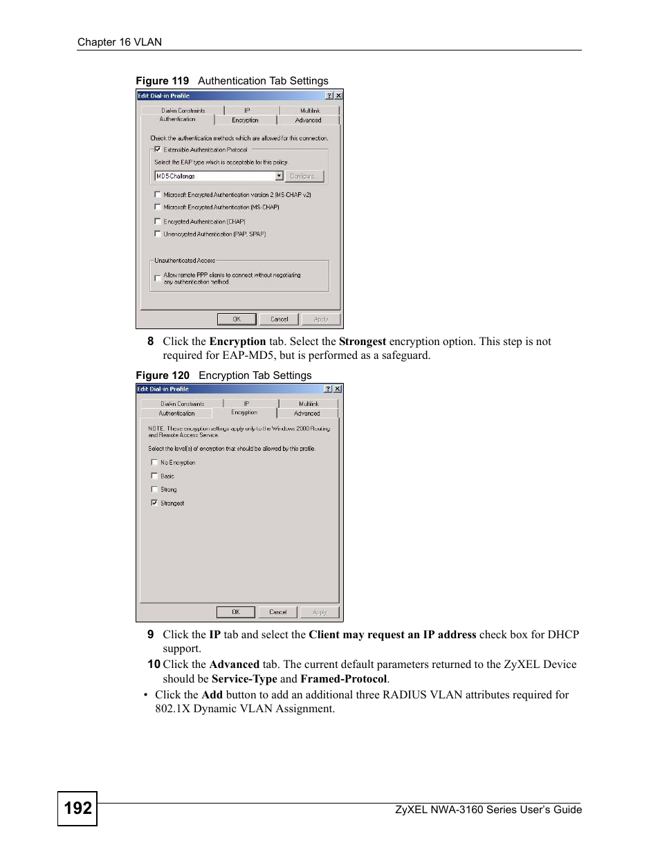 ZyXEL Communications NWA-3160 Series User Manual | Page 192 / 320