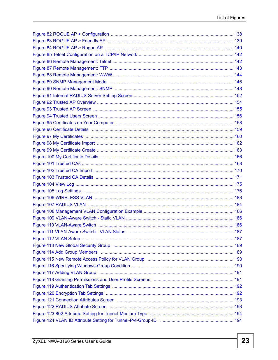 ZyXEL Communications NWA-3160 Series User Manual | Page 23 / 320