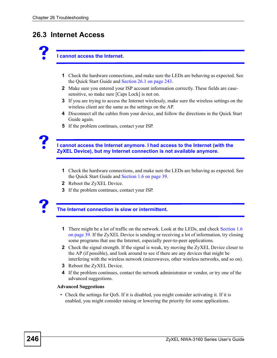 3 internet access, Internet access | ZyXEL Communications NWA-3160 Series User Manual | Page 246 / 320