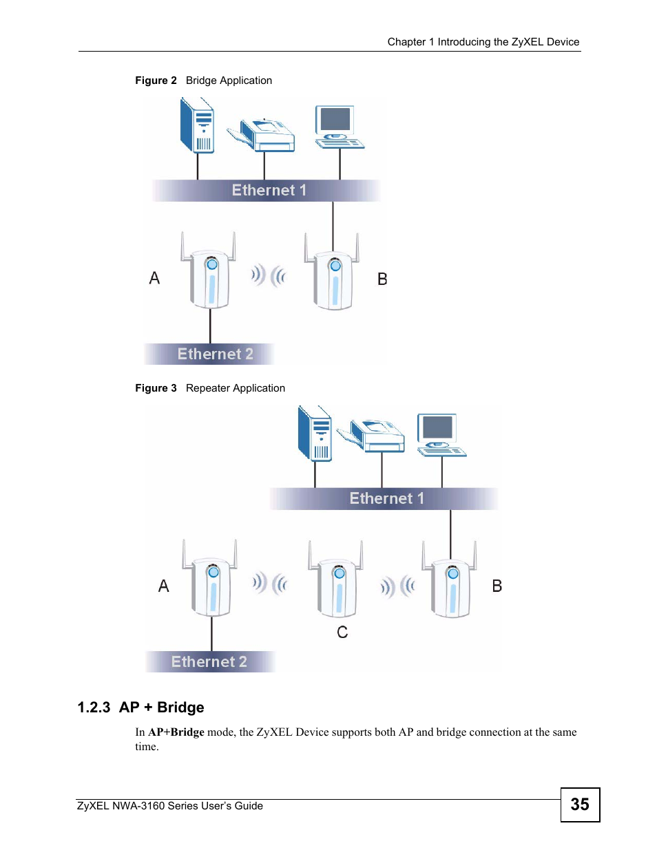 3 ap + bridge | ZyXEL Communications NWA-3160 Series User Manual | Page 35 / 320