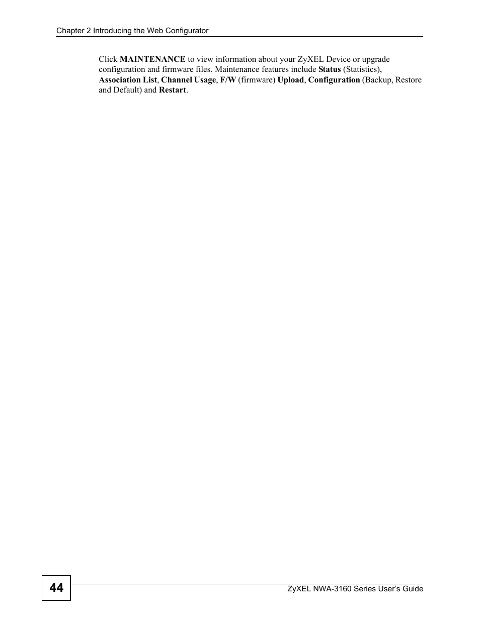 ZyXEL Communications NWA-3160 Series User Manual | Page 44 / 320
