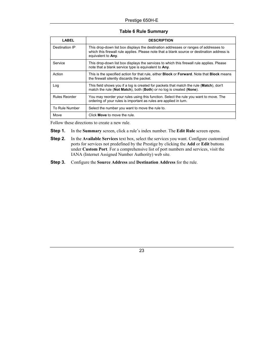 ZyXEL Communications Prestige 650H-E Series User Manual | Page 23 / 28