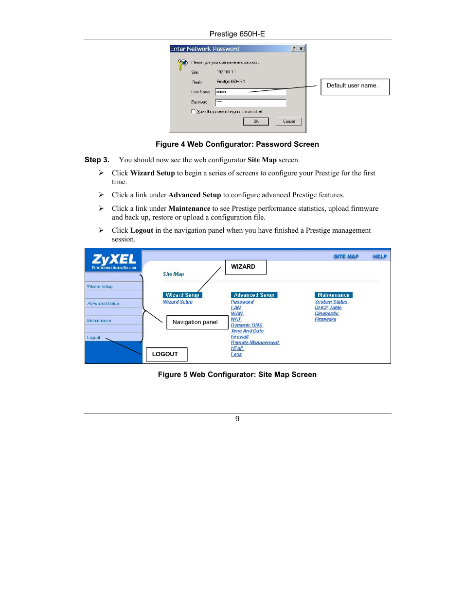ZyXEL Communications Prestige 650H-E Series User Manual | Page 9 / 28