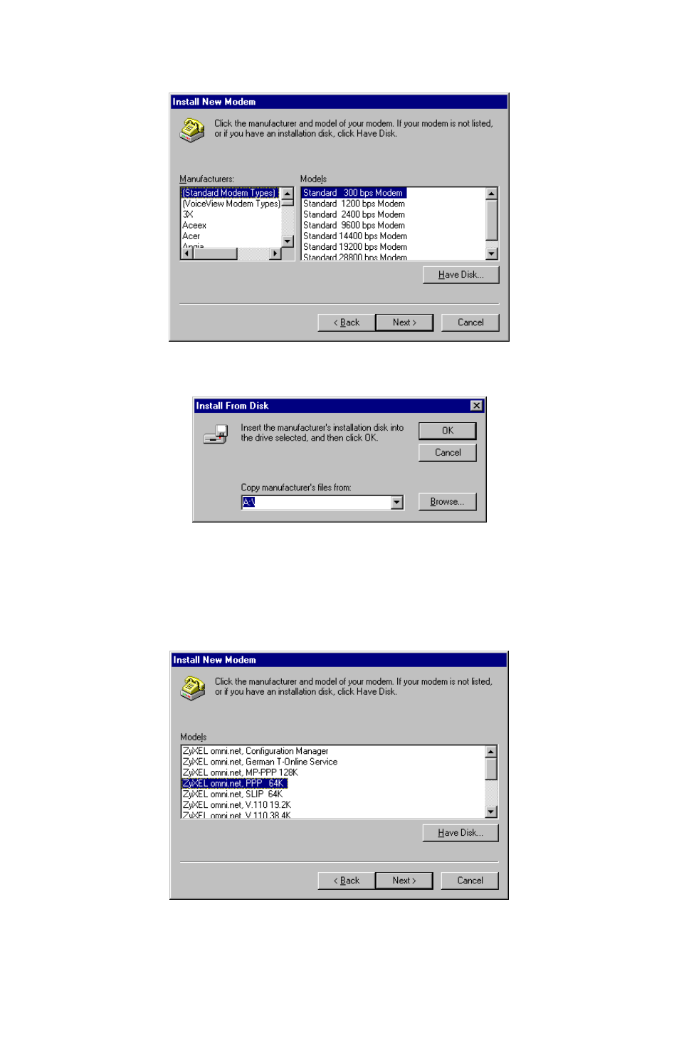 ZyXEL Communications ACCESSING INTERNET & INTRANET omni series User Manual | Page 48 / 168