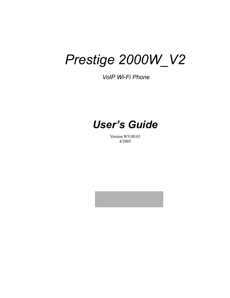 ZyXEL Communications Prestige 2000W User Manual | 127 pages