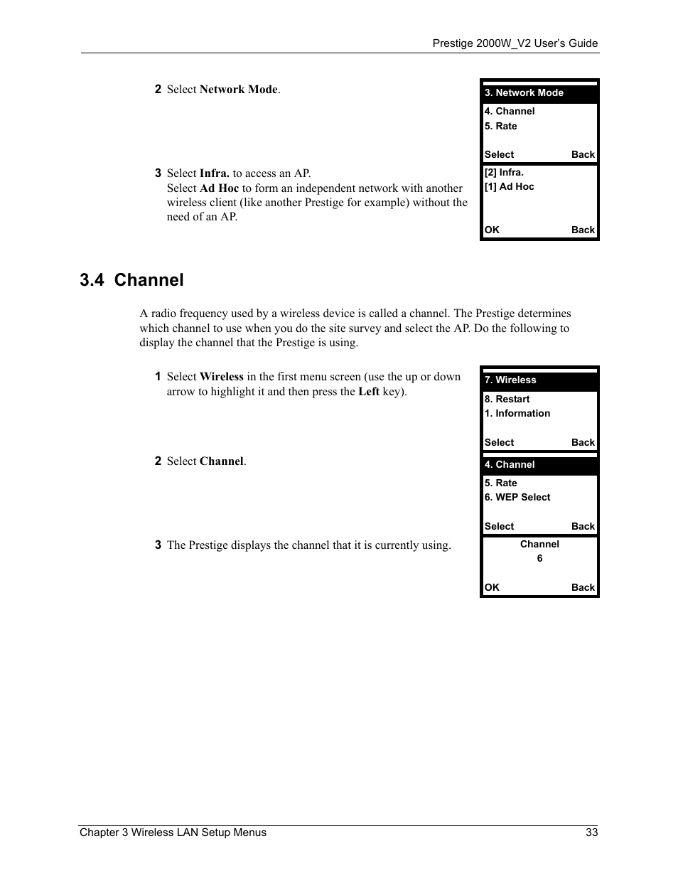 4 channel | ZyXEL Communications Prestige 2000W User Manual | Page 33 / 127