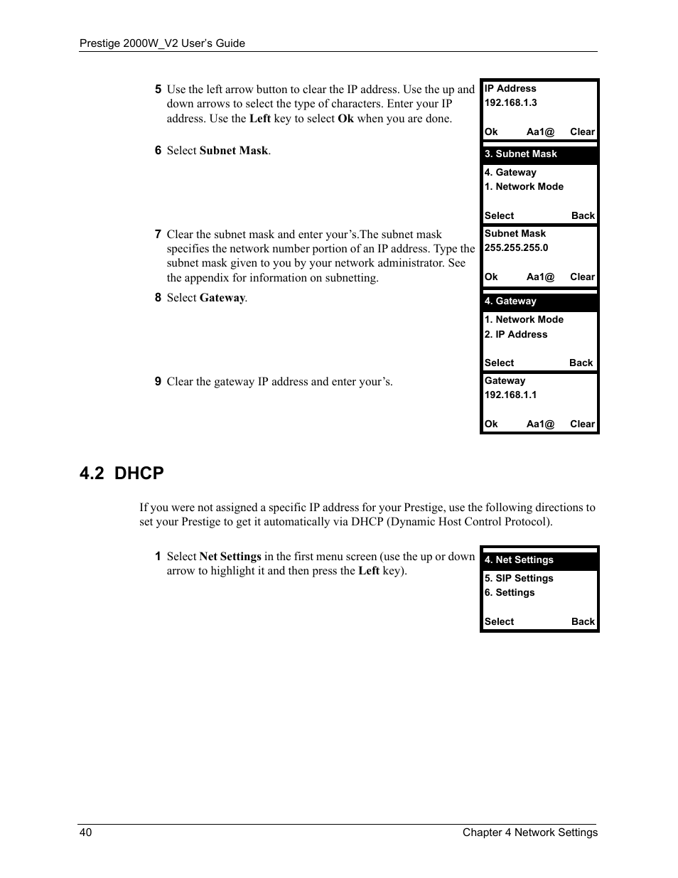 2 dhcp | ZyXEL Communications Prestige 2000W User Manual | Page 40 / 127