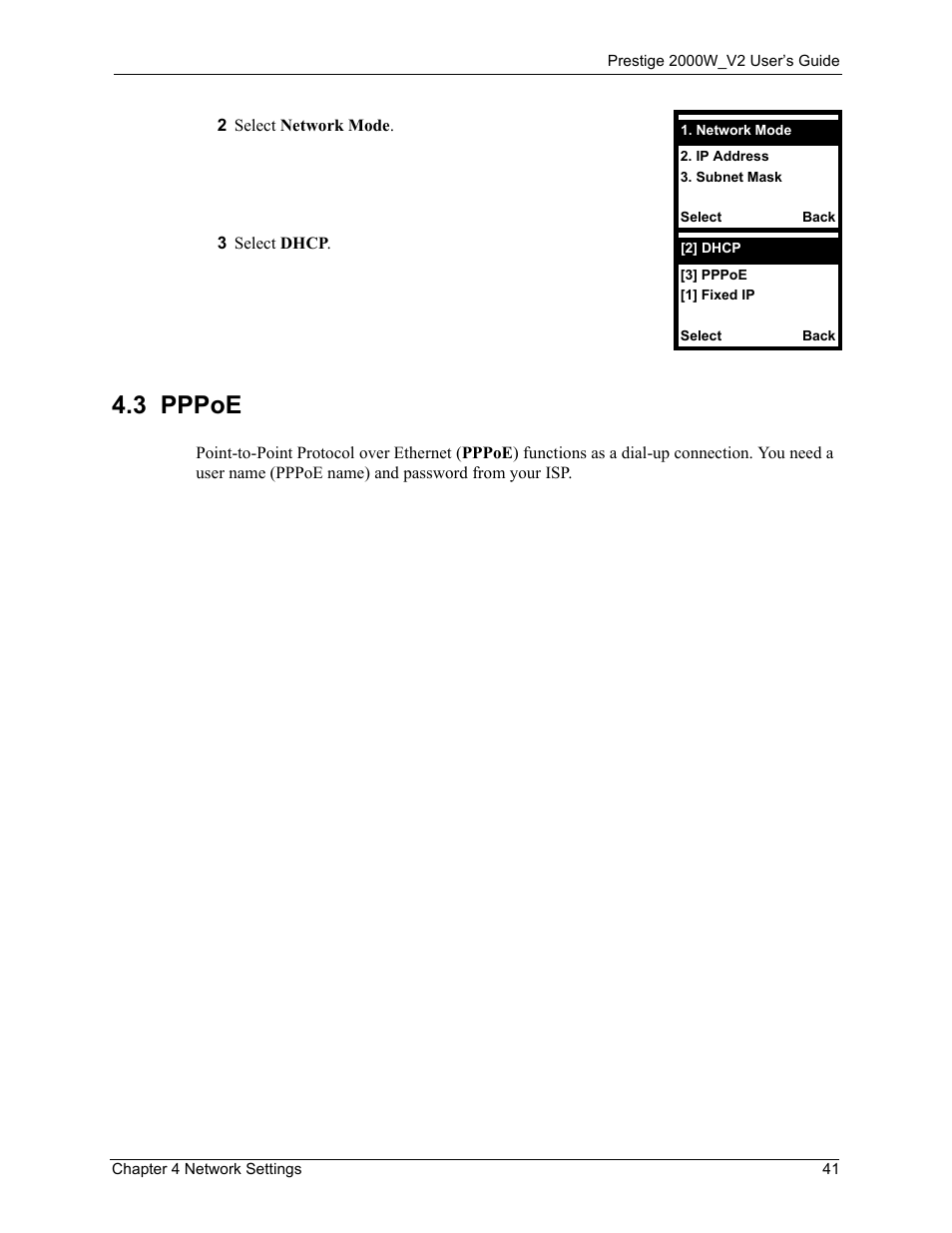 3 pppoe, Ess, go to | ZyXEL Communications Prestige 2000W User Manual | Page 41 / 127
