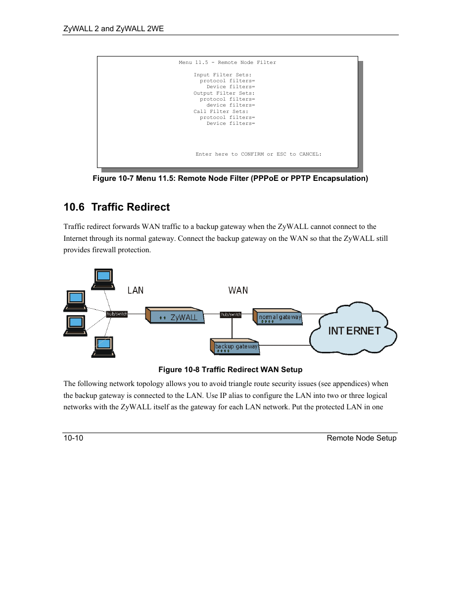 Traffic redirect, 6 traffic redirect | ZyXEL Communications ZyXEL ZyWALL 2WE User Manual | Page 108 / 433