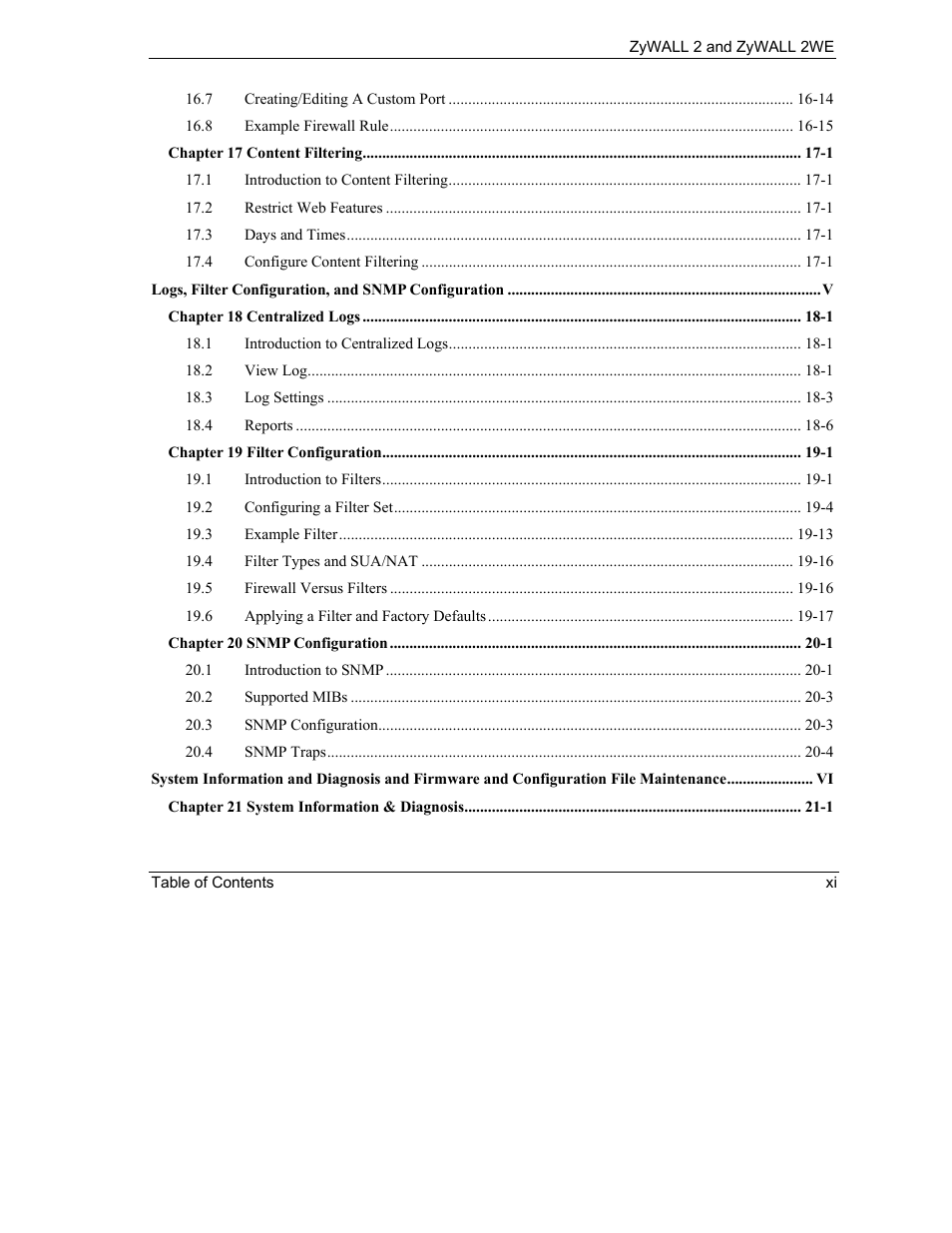 ZyXEL Communications ZyXEL ZyWALL 2WE User Manual | Page 11 / 433