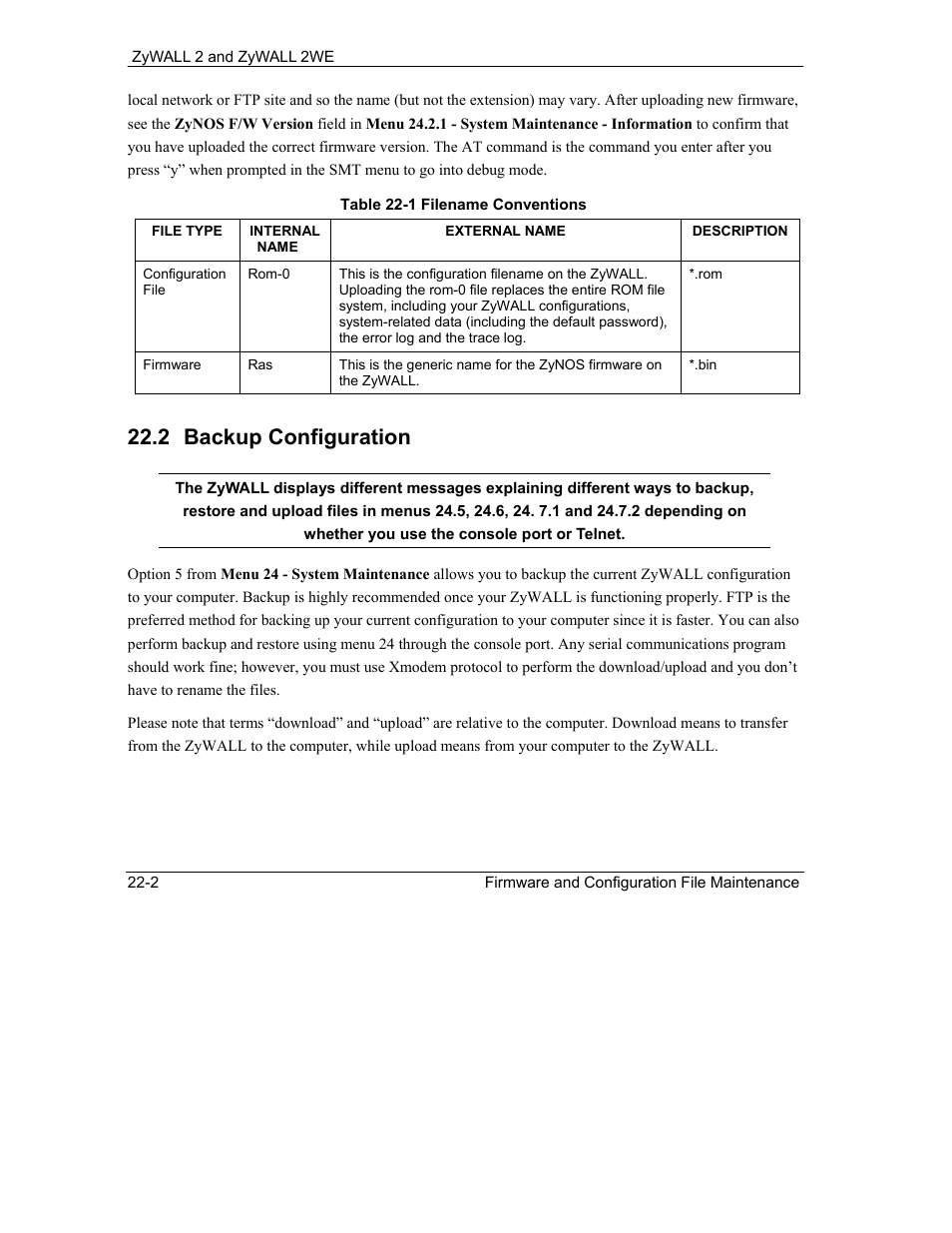 Backup configuration, 2 backup configuration | ZyXEL Communications ZyXEL ZyWALL 2WE User Manual | Page 248 / 433