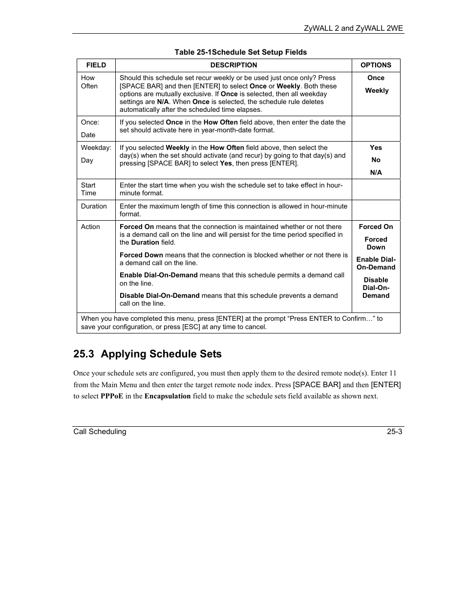 Applying schedule sets, 3 applying schedule sets | ZyXEL Communications ZyXEL ZyWALL 2WE User Manual | Page 285 / 433