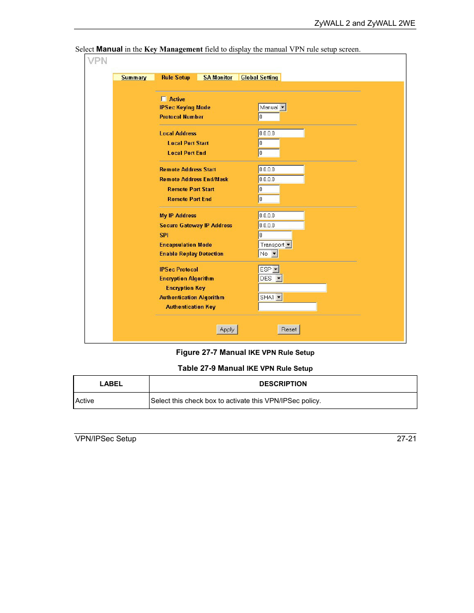 ZyXEL Communications ZyXEL ZyWALL 2WE User Manual | Page 315 / 433