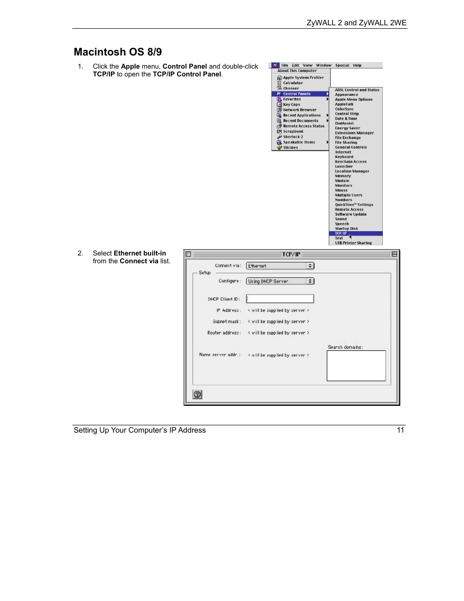 Macintosh os 8/9 | ZyXEL Communications ZyXEL ZyWALL 2WE User Manual | Page 343 / 433