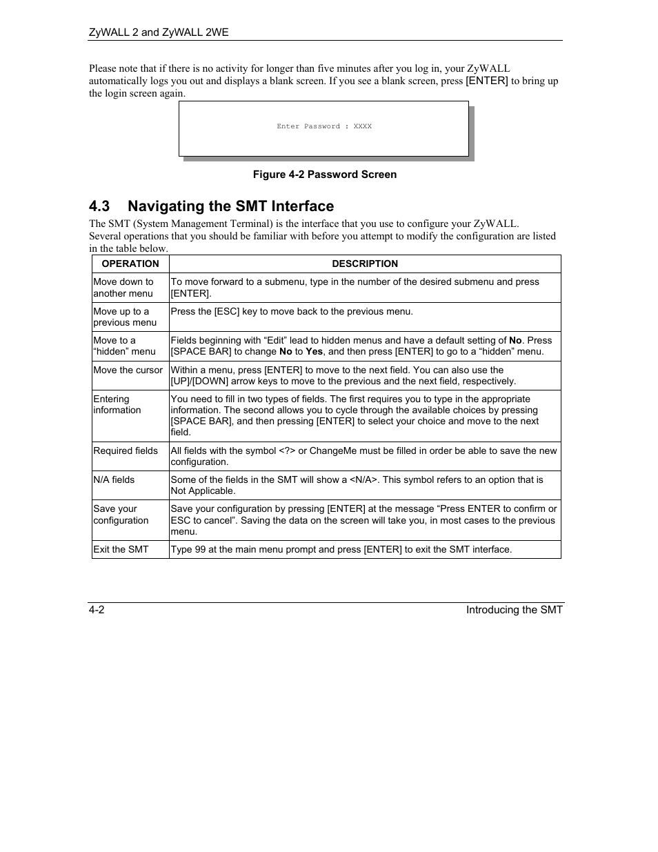 Navigating the smt interface, 3 navigating the smt interface | ZyXEL Communications ZyXEL ZyWALL 2WE User Manual | Page 48 / 433