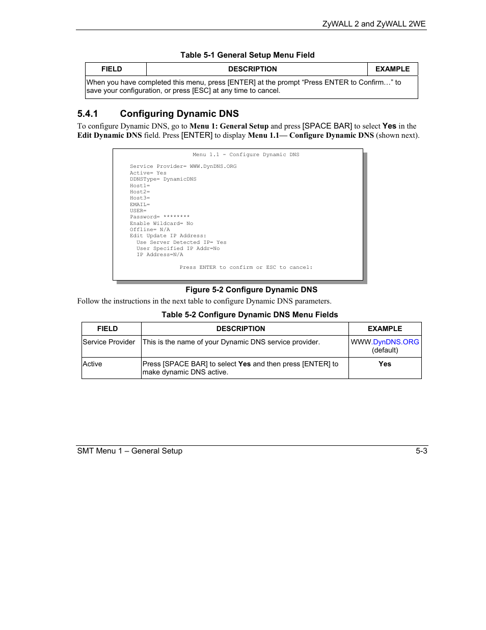 1 configuring dynamic dns | ZyXEL Communications ZyXEL ZyWALL 2WE User Manual | Page 59 / 433