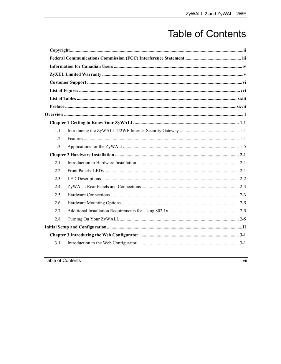 ZyXEL Communications ZyXEL ZyWALL 2WE User Manual | Page 7 / 433