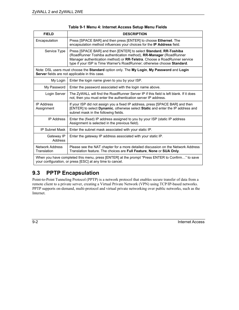 Pptp encapsulation, 3 pptp encapsulation | ZyXEL Communications ZyXEL ZyWALL 2WE User Manual | Page 92 / 433