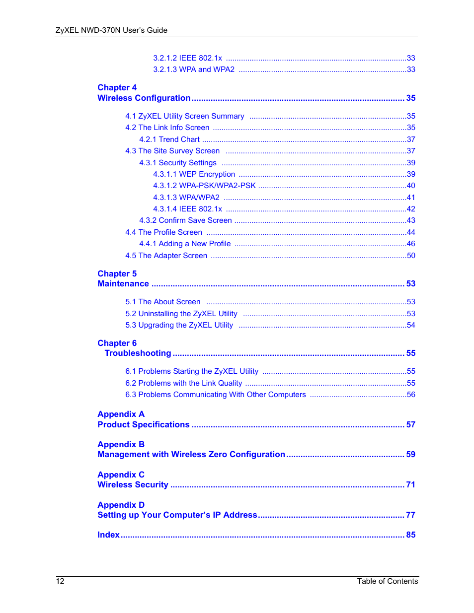ZyXEL Communications NWD-370N User Manual | Page 12 / 88