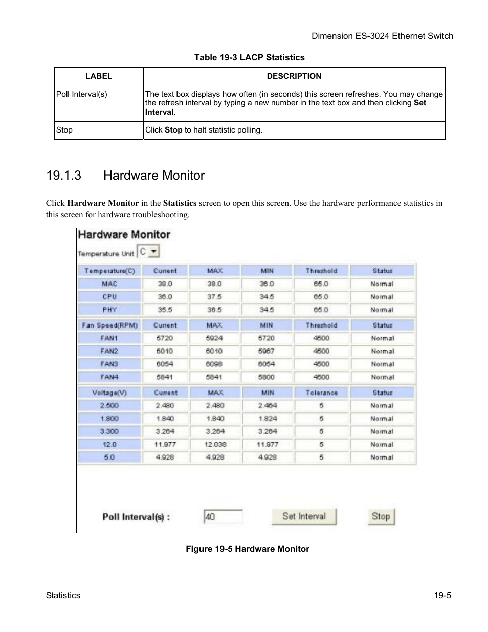 3 hardware monitor | ZyXEL Communications ZyXEL Dimension ES-3024 User Manual | Page 117 / 167