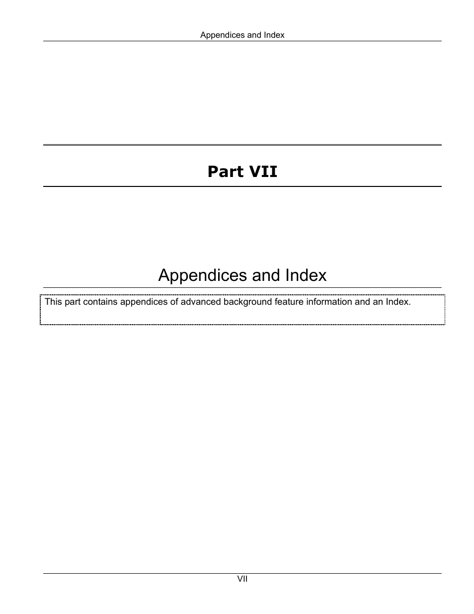Part vii : appendices and index, Appendices and index, Part vii | ZyXEL Communications ZyXEL Dimension ES-3024 User Manual | Page 157 / 167